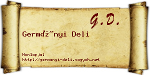 Germányi Deli névjegykártya